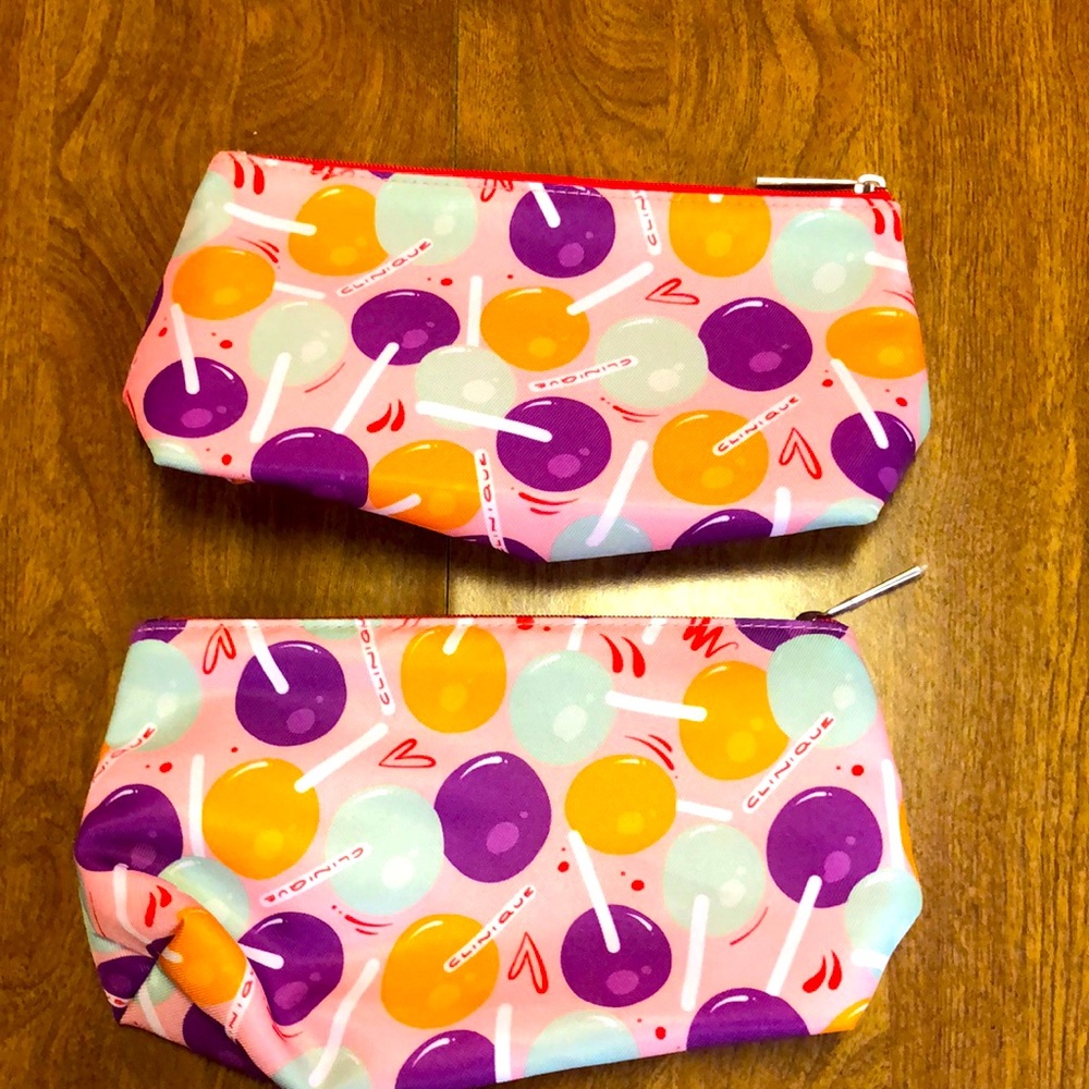 Set of (2) New Clinique Cosmetic Bags